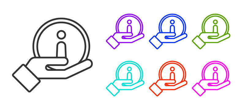 Black line Information icon isolated on white background. Set icons colorful. Vector Illustration.