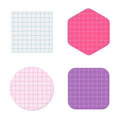 Wall Mural - Geometric shapes cut out of squared graph paper