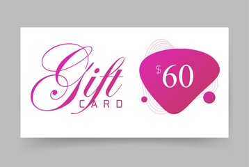 Aufkleber - Gift card voucher liquid fluid abstract shapes elements design for brochure leaflet coupon page template or modern cover and flyer idea horizontal banners and copy space text vector pink red color