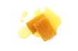 Fresh honeycomb pieces isolated on white background