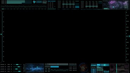 Poster - HUD Futuristic UI Digital Data Element Copy Space Panel For Infographic Template. Virtual Reality Gadget Technology Motion Statistics System Monitor.