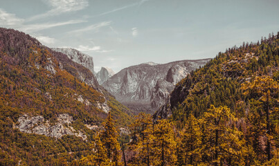 Poster - Rocks and cliffs of Yosemite National Park in autumn