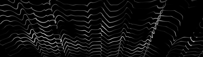 Poster - Abstract gradient dynamic wave of particles. Network of bright points or dots. Big data. Digital background. Vector