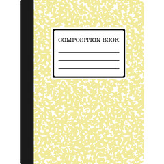 Poster - Composition Book - Composition notebook cover with copy space isolated on white background	