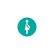 © Ne Mariya - White silhouette of pregnant woman in blue circle. Isolated on white. Vector Flat mother and motherhood