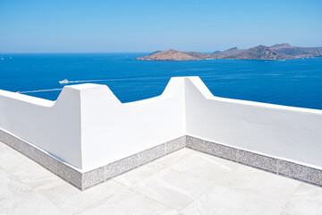  Beautiful Sea View from white terrace balcony of house or hotel