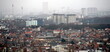 view of some parts of Brussels Belgium seen from the Atomium tower.