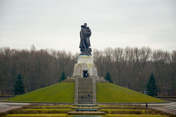 Germany. Berlin. Treptow Park. Memorial to the Warrior the Liberator in Berlin. February 17, 2018