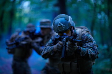 Modern warfare Soldiers  Squad  in battle