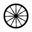 vector silhouette of an old vintage wagon wheel