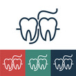 Line icon dental floss and teeth