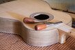 © Luciano Queiroz - Classical guitar under construction in luthier workshop