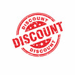 © hafid - Abstract Red Grunge Discount Circle Rubber Stamps Sign Illustration Vector, Discount Text Seal, Mark, Label Design Template