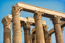 Corinthian Column Heads In Greece, Temple Of Olympian Zeus's Column
