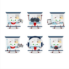 Poster - Business presentation cartoon character are playing games with various cute emoticons