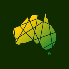 Wall Mural - australia tech connection logo vector icon illustration