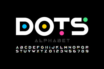 Fototapete - Modern style font, alphabet letters and numbers