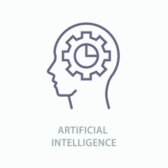 Aufkleber - artificial intelligence icon. black vector illustration.