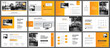 Presentation and slide layout autumn theme template. Design orange gradient background. Use for business annual report, flyer, marketing, leaflet, advertising, brochure, modern style.