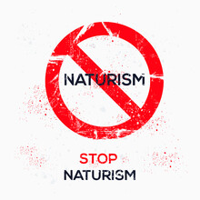 Warning Sign (naturism), Vector Illustration.	