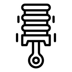 Poster - Motor car piston icon. Outline motor car piston vector icon for web design isolated on white background