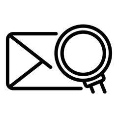 Poster - Find mail icon. Outline find mail vector icon for web design isolated on white background