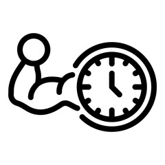 Poster - Training time icon. Outline training time vector icon for web design isolated on white background