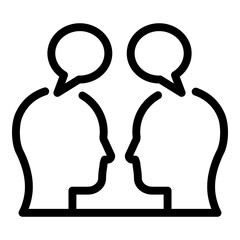 Poster - people chat icon. outline people chat vector icon for web design isolated on white background