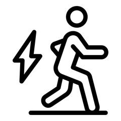Poster - Running man icon. Outline running man vector icon for web design isolated on white background