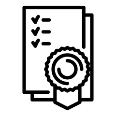 Poster - Business attestation icon. Outline business attestation vector icon for web design isolated on white background