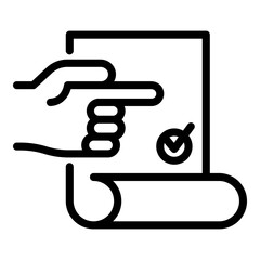 Poster - License icon. Outline license vector icon for web design isolated on white background