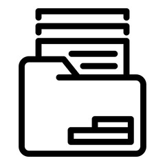 Poster - Archive folder icon. Outline archive folder vector icon for web design isolated on white background