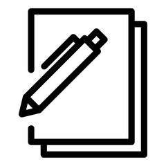 Poster - Files and pen icon. Outline files and pen vector icon for web design isolated on white background