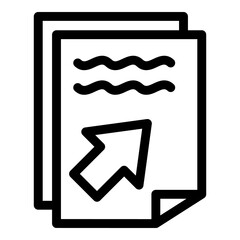 Poster - Directory document icon. Outline directory document vector icon for web design isolated on white background