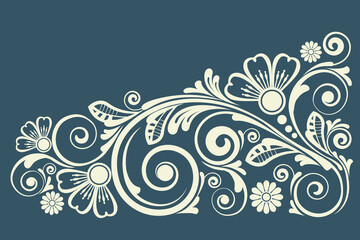 abstract floral ornament with decorative flowers for design