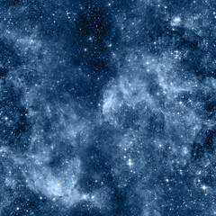 Outer space seamless pattern. Blue abstract 