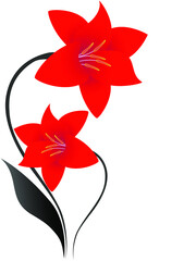 Wall Mural - Floral background with red roses