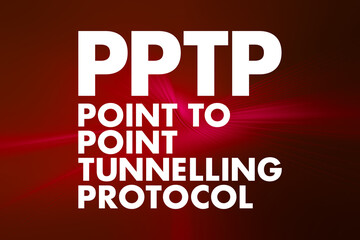 Aufkleber - pptp - point to point tunnelling protocol acronym, technology concept background