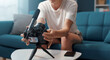 © StockPhotoPro - Professional youtuber and vlogger shooting a video at home