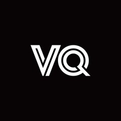 Wall Mural - VQ monogram logo with abstract line