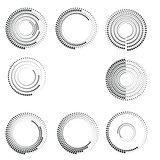 Fototapeta Abstrakcje - Halftone dots in circle form. round logo . vector dotted frame . design element