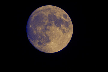 Wall Mural - telescope view of the full moon in the night sky