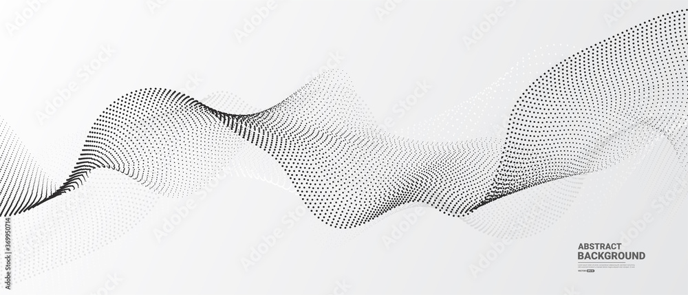 White abstract background with flowing particles. Digital future technology concept. vector illustration.	
 - obrazy, fototapety, plakaty 
