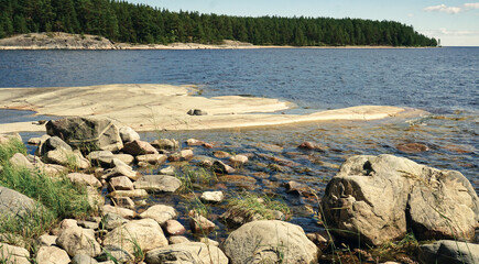 Wall Mural - Rocky coast of lake Ladoga