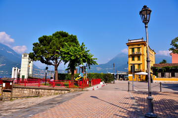 Wall Mural -  point to board the ferries with car transport in Lake Como Varenna Italy