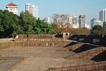 Guard Post And Wall Barrier Defense At Intramuros In Manila, Philippines