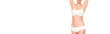 © LIGHTFIELD STUDIOS - horizontal crop of young woman with perfect body in panties and top standing isolated on white