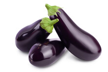 Eggplant Or Aubergine Isolated On White Background With Clipping Path And Full Depth Of Field