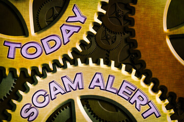 Poster - Conceptual hand writing showing Scam Alert. Concept meaning unsolicited email that claims the prospect of a bargain System Administrator Control, Gear Configuration Settings