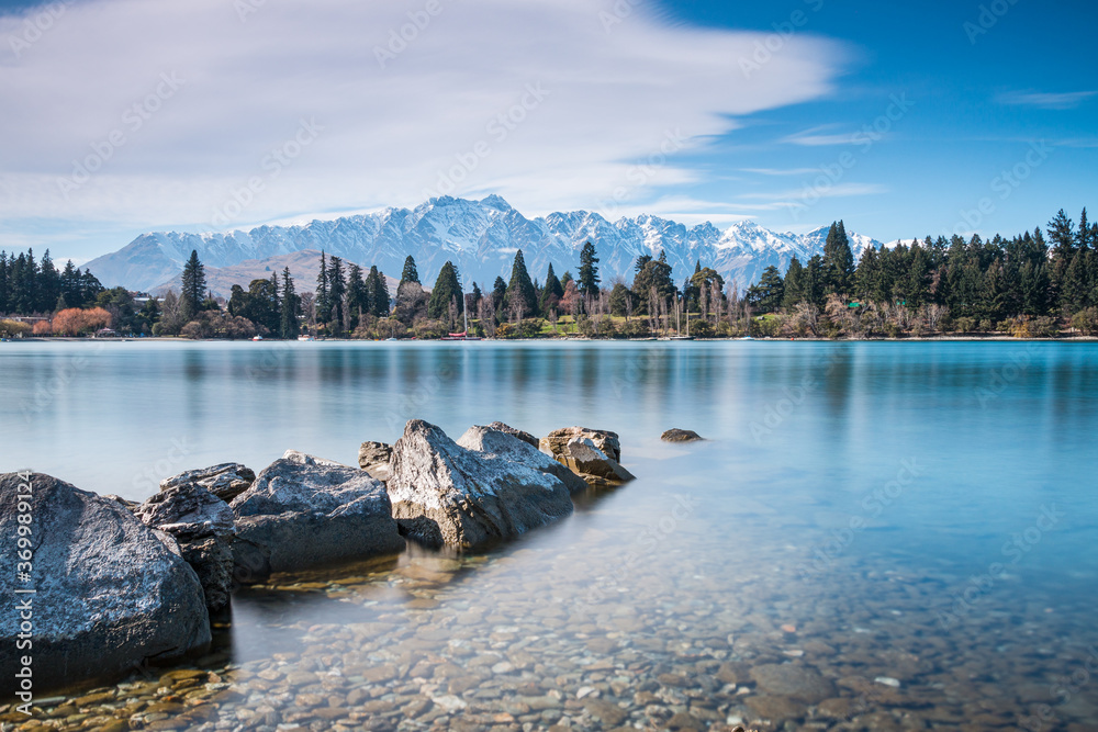 The Remarkables and Lake Wakatipu | Queenstown, New Zealand Stock Photo ...